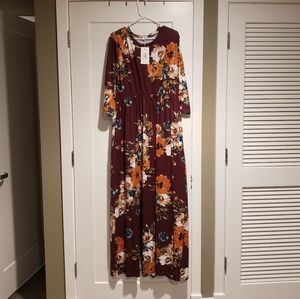 SIENNA FLORAL MAXI: WINE